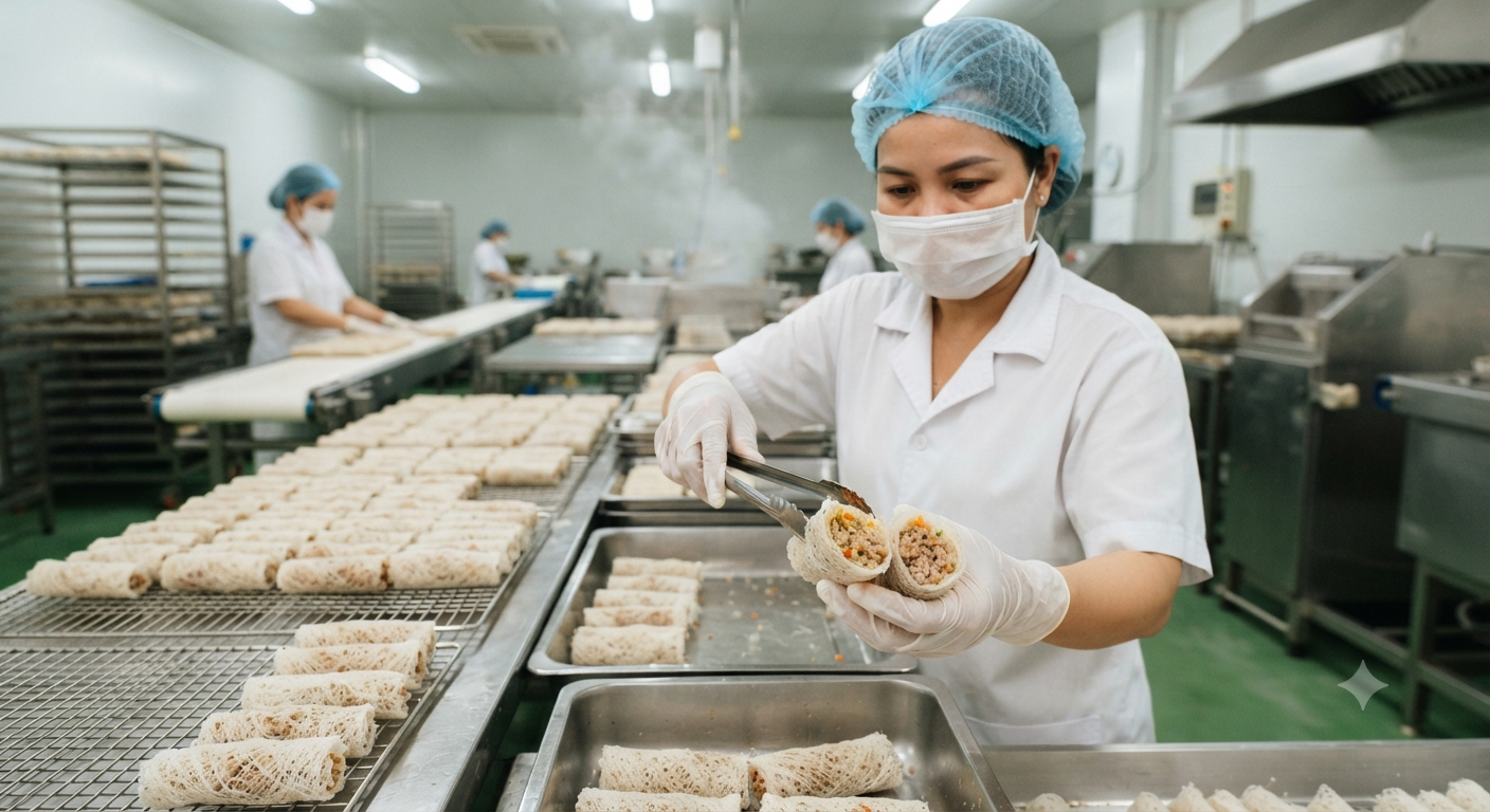 Sự kết hợp giữa lớp vỏ rế độc đáo và nhân thịt heo truyền thống